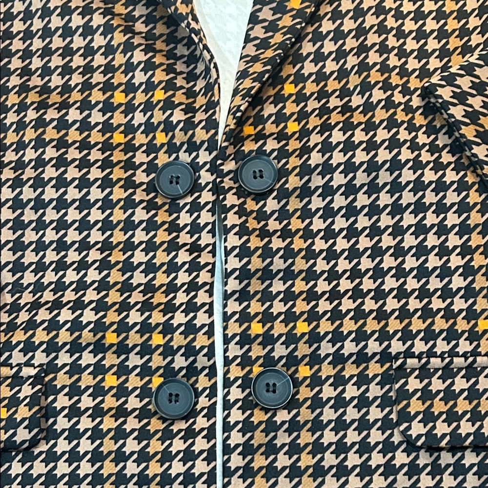 NYCC Vintage Houndstooth Faux Double-Breasted Coat Blazer, size PL - Picture 3 of 7